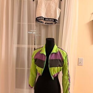 Stylish Green and Purple Bomber Jacket